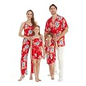 Matchable Family Hawaiian Luau Men Women Girl Boy Clothes in Hibiscus Red