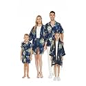 Matchable Family Hawaiian Luau Men Women Girl Boy Clothes in Pineapple Garden Navy