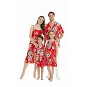 Matchable Family Hawaiian Luau Men Women Girl Boy Clothes in Hibiscus Red