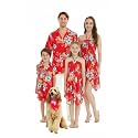 Matchable Family Hawaiian Luau Men Women Girl Boy Clothes in Hibiscus Red