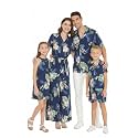 Matchable Family Hawaiian Luau Men Women Girl Boy Clothes in Pineapple Garden Navy