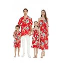 Matchable Family Hawaiian Luau Men Women Girl Boy Clothes in Hibiscus Red
