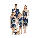 Matchable Family Hawaiian Luau Men Women Girl Boy Clothes in Pineapple Garden Navy