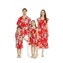 Matchable Family Hawaiian Luau Men Women Girl Boy Clothes in Hibiscus Red