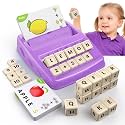 Matching Letter Games for Kids Ages 4-8,Learning &amp; Education Toys for Preschool Boys Girls Spelling/Reading/Math Learning/Word Recognition,Birthday Gifts Educational Toys for Kindergarten Kids, Purple