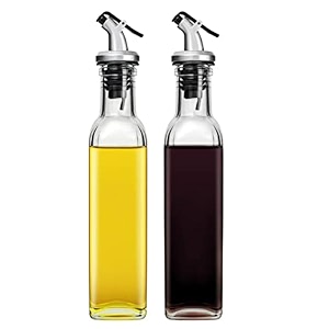 matema oil dispenserolive oil bottle drizzler for kitchen2 pcs vinegar bottle 250ml lead-free clear glass oil bottle setwith spouts 250ml-2
