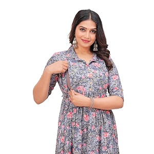 Maternity Feeding Anarkali Kurti Dress for Women
