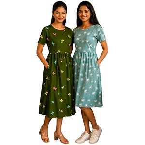 Maternity Feeding Maxi Dress with Pockets Green