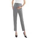 Maternity Pants Work Over The Belly with Pockets, Womens Pregnancy Dress Pants Office Clothes Trousers Stretch Summer
