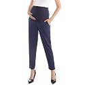 Maternity Pants Work Over The Belly with Pockets, Womens Pregnancy Dress Pants Office Clothes Trousers Stretch Summer