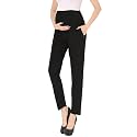 Maternity Pants Work Over The Belly with Pockets, Womens Pregnancy Dress Pants Office Clothes Trousers Stretch Summer