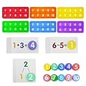 Math Flash Cards + Popper Fidget Board, Addition &amp; Subtraction Times Table Chart, Counting Number Math Manipulatives Game, Educational Toy for Kindergarten Classroom Kids 1st 2nd 3rd