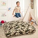 Matini Home Sensory Crash Pad - Non Slip Bottom, Soft Fabric Sensory Pads, Landing Mat for Jumping, Relaxing &amp; Play - 60" x 60", Camouflage