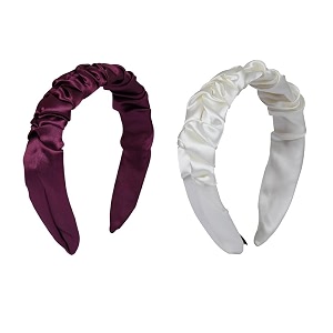 hand crafted satin silk frill hair bands beautiful colors sturdy material with soft fabric headband strong and durable metal band inside support - multicolor combo