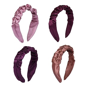 hand crafted satin silk frill hair bands beautiful colors sturdy material with soft fabric headband strong and durable metal band inside support - multicolor combo