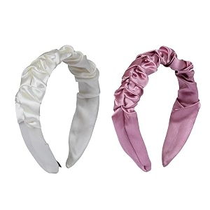 hand crafted satin silk frill hair bands beautiful colors sturdy material with soft fabric headband strong and durable metal band inside support - multicolor combo