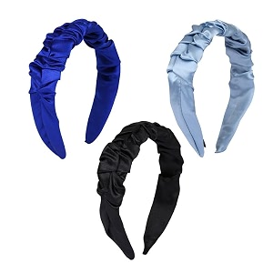 hand crafted satin silk frill hair bands beautiful colors sturdy material with soft fabric headband strong and durable metal band inside support - multicolor combo