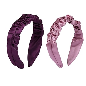hand crafted satin silk frill hair bands beautiful colors sturdy material with soft fabric headband strong and durable metal band inside support - multicolor combo