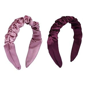hand crafted satin silk frill hair bands beautiful colors sturdy material with soft fabric headband strong and durable metal band inside support - multicolor combo