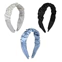 Hand Crafted Satin Silk Frill Hair Bands Beautiful Colors, Sturdy Material With Soft Fabric Headband, Strong And Durable Metal Band Inside Support - Multicolor Combo