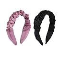 Hand Crafted Satin Silk Frill Hair Bands Beautiful Colors, Sturdy Material With Soft Fabric Headband, Strong And Durable Metal Band Inside Support - Multicolor Combo