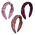 Hand Crafted Satin Silk Frill Hair Bands Beautiful Colors, Sturdy Material With Soft Fabric Headband, Strong And Durable Metal Band Inside Support - Multicolor Combo