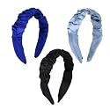 Hand Crafted Satin Silk Frill Hair Bands Beautiful Colors, Sturdy Material With Soft Fabric Headband, Strong And Durable Metal Band Inside Support - Multicolor Combo