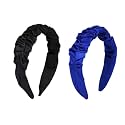 Hand Crafted Satin Silk Frill Hair Bands Beautiful Colors, Sturdy Material With Soft Fabric Headband, Strong And Durable Metal Band Inside Support - Multicolor Combo