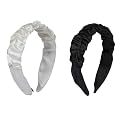 Hand Crafted Satin Silk Frill Hair Bands Beautiful Colors, Sturdy Material With Soft Fabric Headband, Strong And Durable Metal Band Inside Support - Multicolor Combo