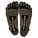 Mato &amp; Hash 5-Toe Exercise Barefoot Feel Yoga Socks With Full Grip