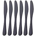 Matte Black Dinner Knife, GoGeiLi Stainless Steel Satin Finish 9.4-inch Dinner Table Knife Set, Service for 6, Dishwasher Safe