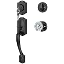Matte Black Front Door Lock Set with Glass Door Knob Vintage