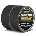 Matte Black Gaffers Tape 2 Inch x 30 Yards - Professional Grade, Weather &amp; Water Resistant, Durable No Residue Gaff Tape - Easy Tear Grip for Cable, Floors &amp; AV Gear (2Pack)