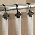 Matte Black Shower Curtain Hooks: Rust Proof Metal Curtain Rings, 12Pcs