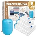 MattEasy Polyethylene Vacuum Storage Bags With Electric Air Pump, 12 Medium (27.5X19, 5In, Space Saver Sealed For Clothes, Comforters, Blankets, Bedding, Pump Black, White)