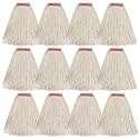 Matthew Cleaning 20oz 12Pack Cotton Mop Head Replacement,Looped-Open String Heavy Duty String Mop Refills,Universal Headband Blend,Floor Cleaning for Home, Industrial and Commercial Use(White)