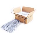Matthew Cleaning Looped-Open Cotton Wet Mop 1.25'' Universal Headband Heavy Duty Commercial Mop Head Replacement for Indoor&amp;Outdoor Use,Grease Stain Floor Cleaning String Mop Head Refill Pack of 12
