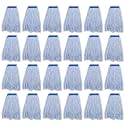 Matthew Cleaning Looped-Open Cotton Wet Mop 1.25'' Universal Headband Heavy Duty Commercial Mop Head Replacement for Indoor&amp;Outdoor Use,Grease Stain Floor Cleaning String Mop Head Refills Pack of 24