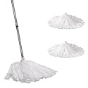 Matthew Cleaning Non-Woven Commercial Disposable Mop,Universal Headband,Super Absorbent,Stainless Steel Spin 54" Handle w/Swivel Hang Cap for Easy Storage(3 Mop Heads w/1 Handle)