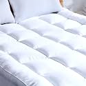 AJISH Mattress Topper King Size 78x72 |1200 GSM Super Soft Microfiber Quilted Mattress Padding Bed Topper King Size | 4 Corner Elastic Band | All Season Comfort Sleep (White, 6 X 6.5 Feet)