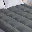 Mattress Topper King Size Bed 84X72 |1200 GSM Super Soft Microfiber Quilted Mattress Padding Bed Topper King Size | 4 Corner Elastic Band | All Season Comfort Sleep (Grey, 6 X 7 Feet)