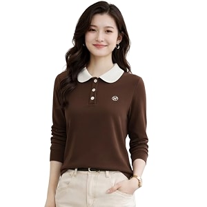 Matty Women s Polo T-ShirtLong Sleeve Casual