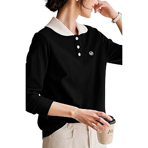 Matty Women s Polo T-ShirtLong Sleeve Casual