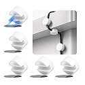 Maveek 5 Sets Magnetic Cable Management Clips with Discs, Adhesive Cable Holder Electrical Wire Clips Cord Organizer for Desktop Wall Kitchen USB LAN Type-c (White)