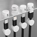 Maveek Magnetic Cable Holder, 8 Cable Clips for Desk Cord Management, White