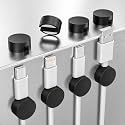 Maveek Magnetic Cable Holder, 8 Cable Clips for Desk Cord Management, Black
