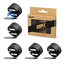 Maveek Magnetic Cord Clips Black, Silicone Cord Organizer Magnet Cable Holder Charging Cable Management Cord Keeper with Adhesive Metal Disc (5 Piece, Large Size)