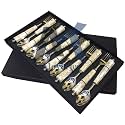 Maverics Enhance Dining &amp; Kitchen Experience Round Stainless Steel Set - 6 Serving Spoons &amp; Forks: Perfect Cutlery Set for Your Table