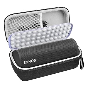 mavro hard travel case cover compatible with sonos roam speaker grey