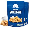Mavuno Harvest Organic Roasted Cashews with Sea Salt | Dry Roasted Whole Cashew Nuts | Vegan, Non GMO Healthy Snacks for Kids and Adults | Office Friendly Work Snack | 4 Ounce, Pack of 3